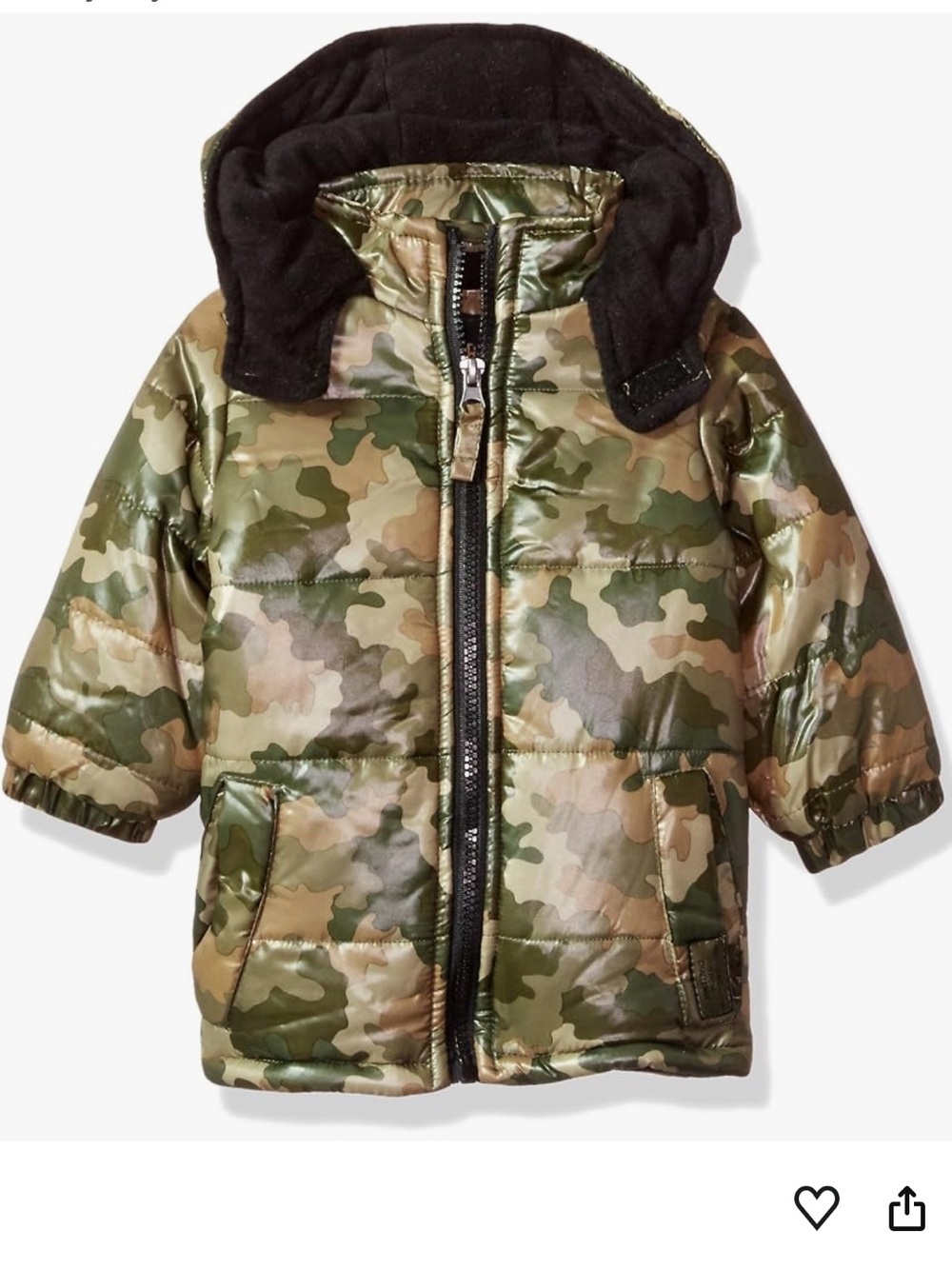 BNWT iXtreme Baby Boy Classic Camo Puffer Jacket Size 18M Hooded Winter Coat